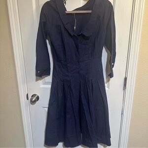 Brooks Brothers Classic Navy Long Sleeve Dress